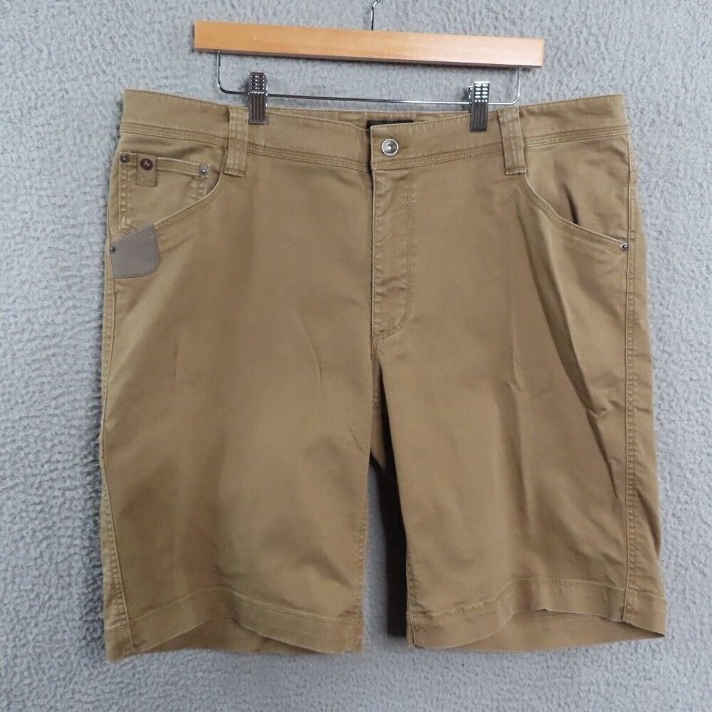 Marmot Shorts Men 40 Casual Chino Zip Cotton Brown Pockets Outdoor Hike - Picture 2 of 10